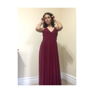Bridesmaid long red dress